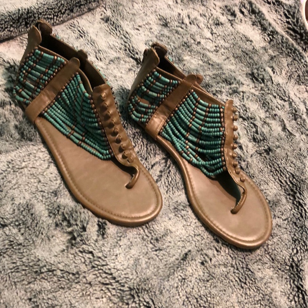 Boho beaded sandals